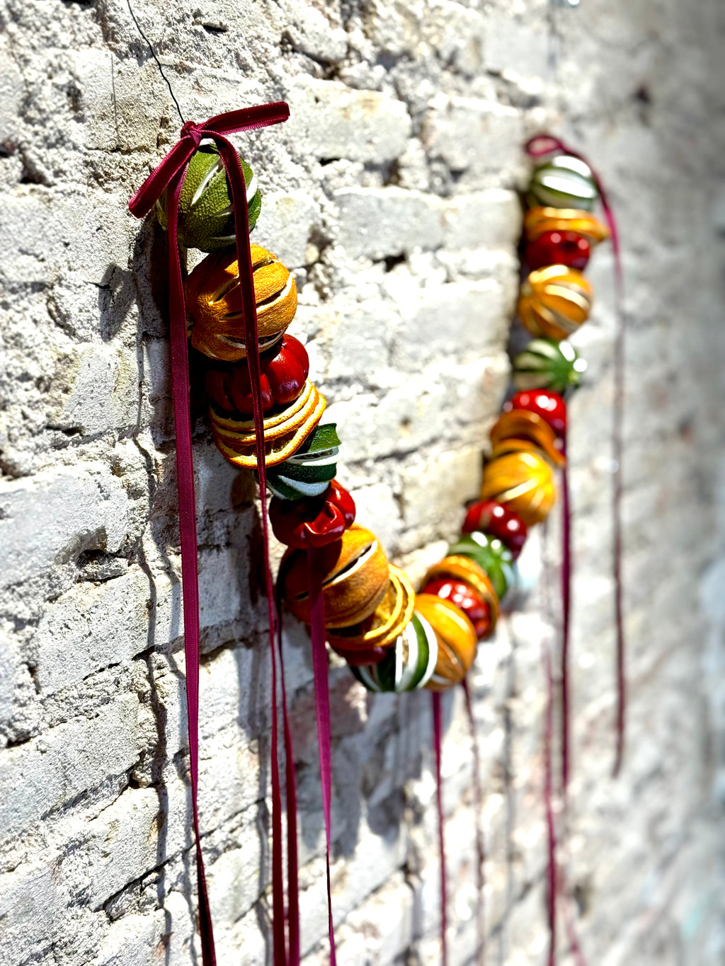 Guirnalda Artesanal de Frutas Secas y Calabacitas | Decoración Natural y Navideña