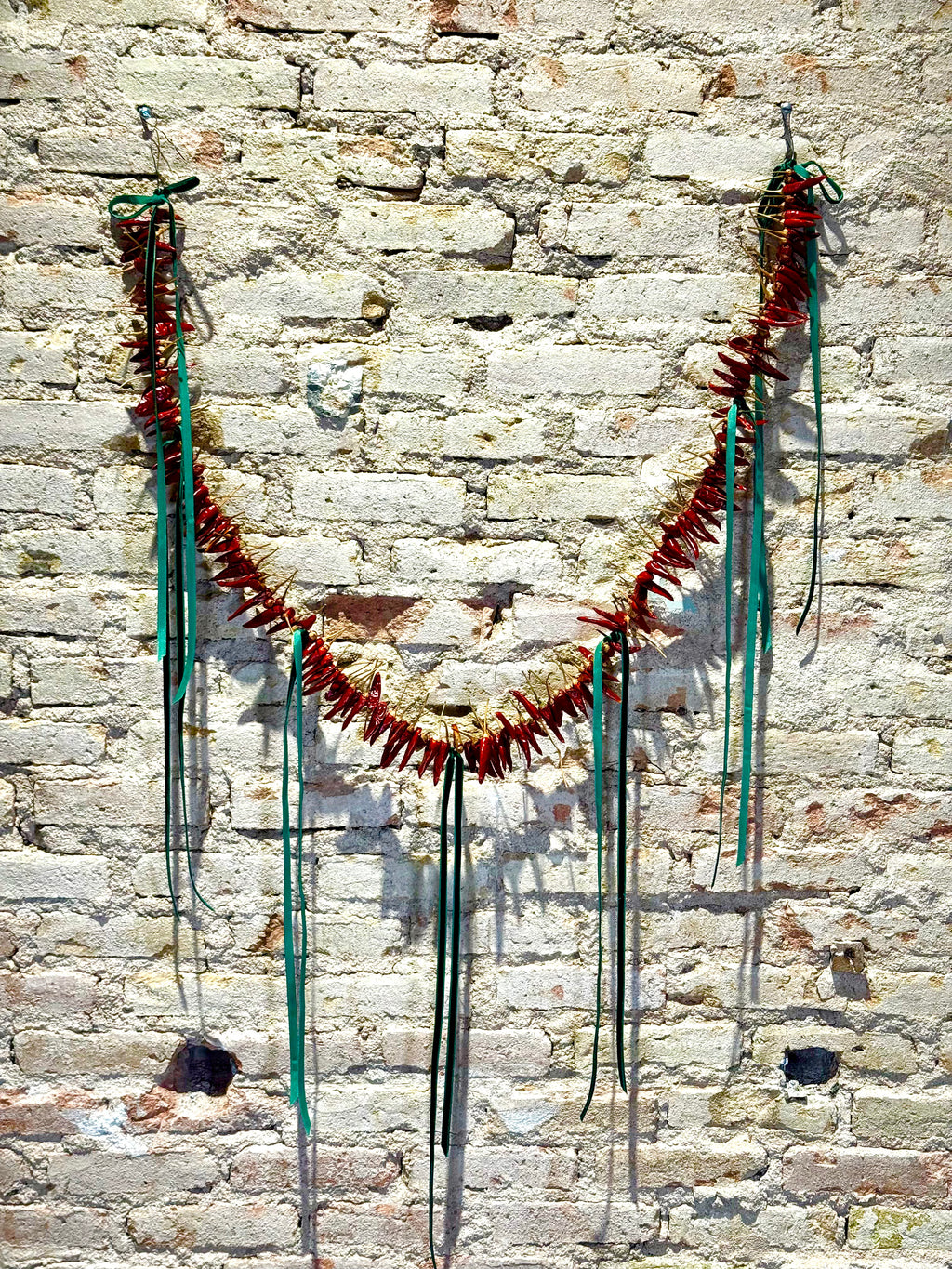 Guirnalda de Guindillas Rojas Secas para Decoración Navideña | Adorno Artesanal de Pared